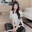 Lụa Xước Đen Viền Bèo 2Túi